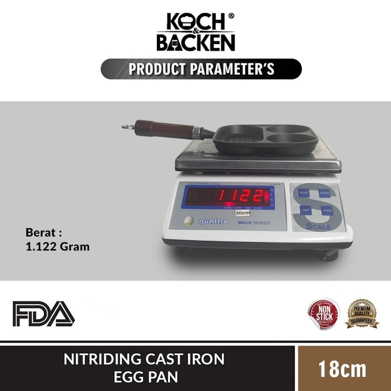 KOCH&BACKEN Nitriding Pre-seasoned Cast Iron Pan 3 in 1 5