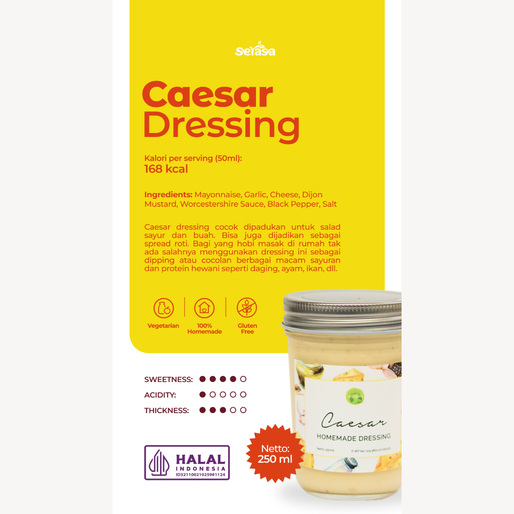 Serasa Salad Caesar Dressing In Jar 250ml