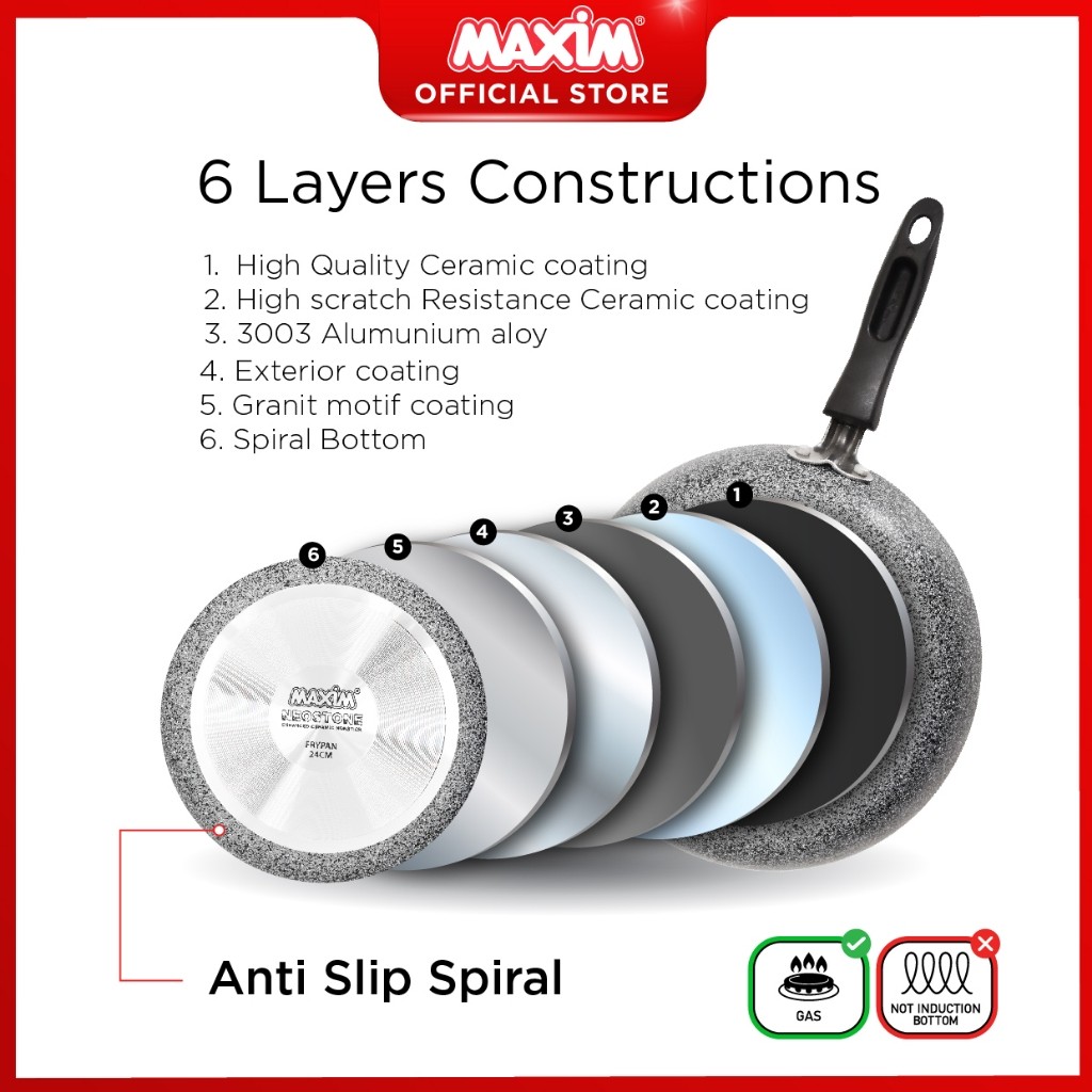 Maspion Group Maspion Maxim Neostone Panci Ceramic Anti Lengket 24cm Deep Wok