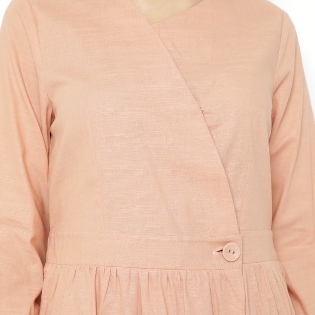 Novel Mice Peach Overlap Dress