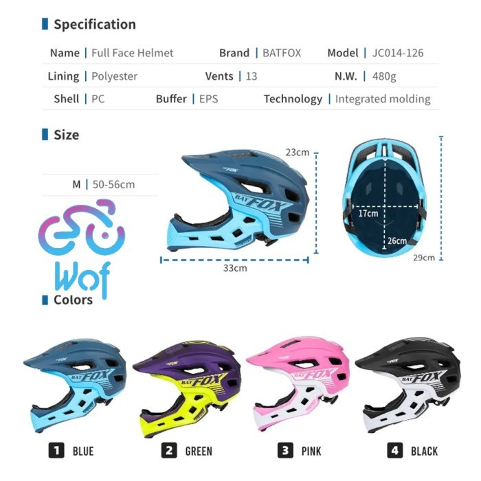  BATFOX Kids Helmet JC014-126