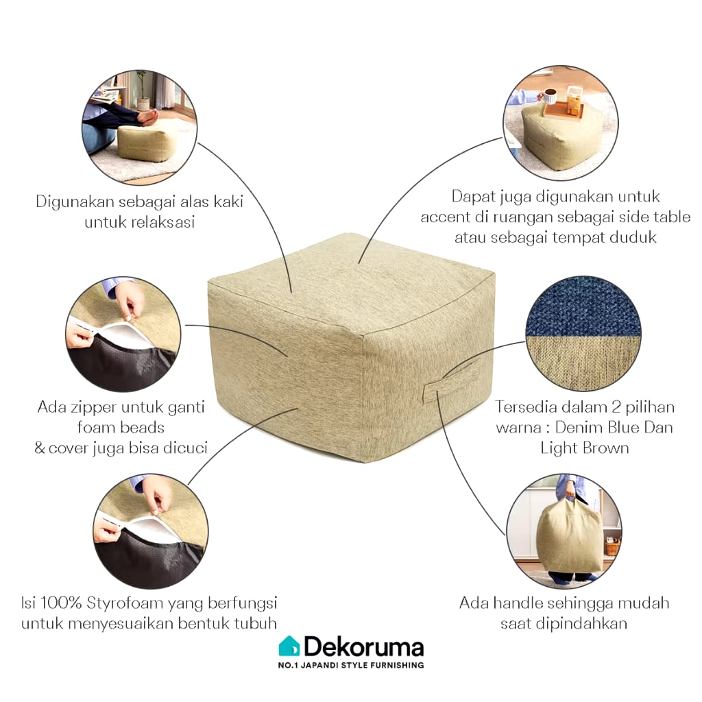 Dekoruma Inovasi Lestari Dekoruma Sani Ottoman Bean Bag