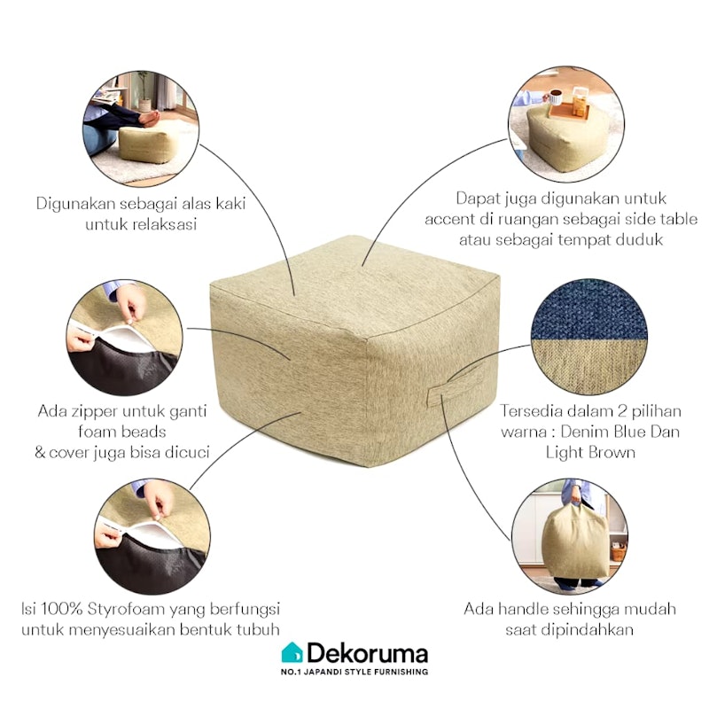 Dekoruma Sani Ottoman Bean Bag 4