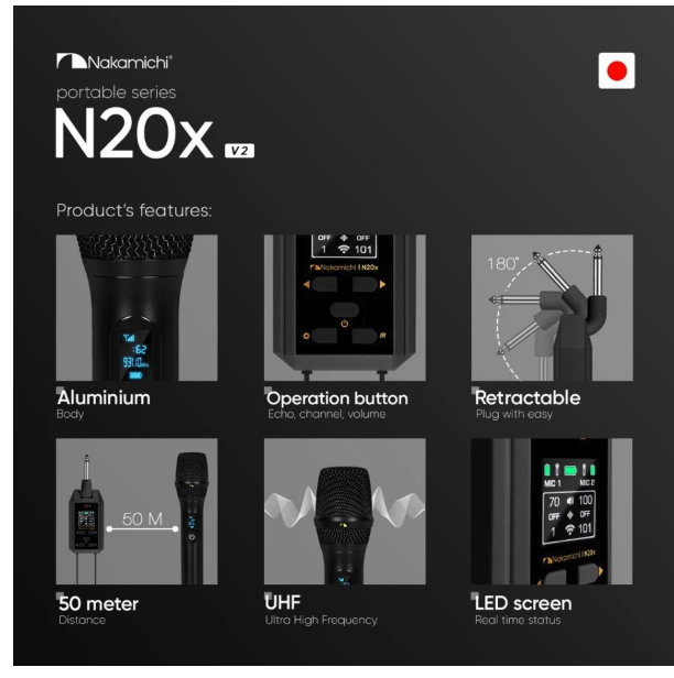 Berkah Audio Perkasa Jaya Nakamichi Microphone Wireless Portable New N Series N20x