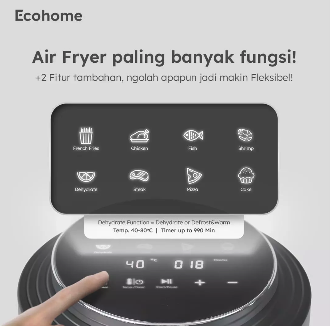 Kawano Pilar Mandiri Ecohome Air Fryer Panoramic EAF-777