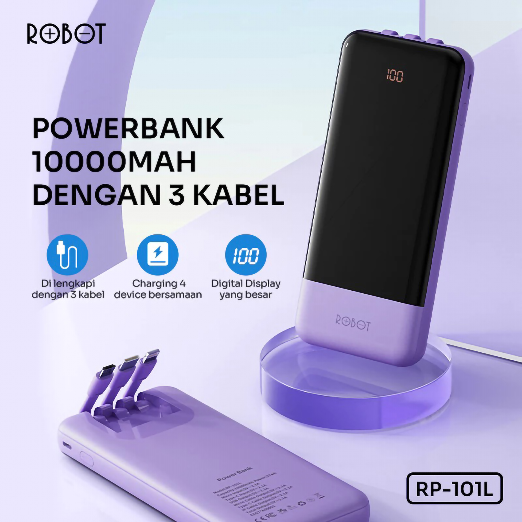 Wook Global Technology Robot Power Bank 10.000 mAh RP-101L