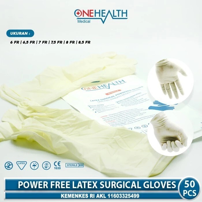 Era Medika Alkesindo Onehealth Sterile Powder Free Latex Surgical Gloves