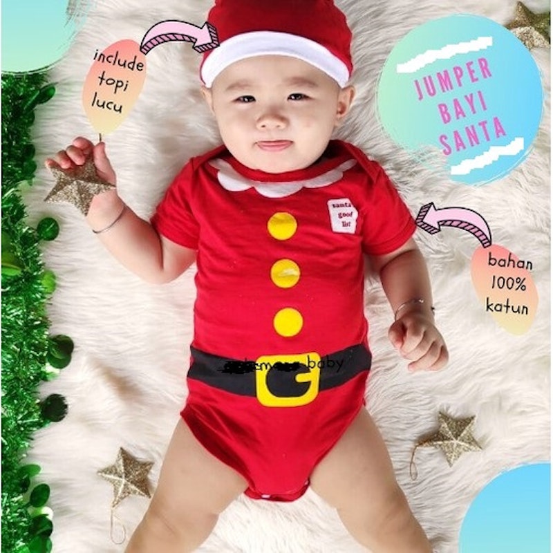 Jumper Bayi Natal Motif Santa Claus 4