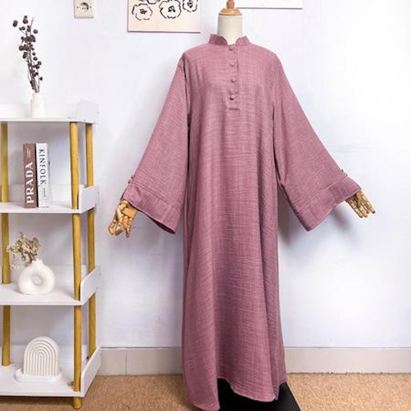 Tsurayya Abaya Nuna Linen Motif 3