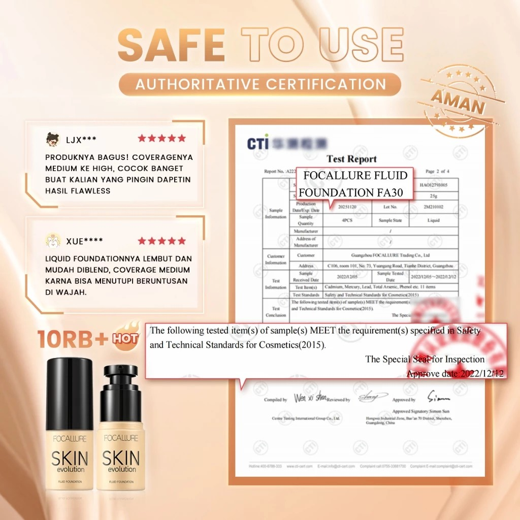 FCL INTERNASIONAL INDONESIA FOCALLURE Skin Evolution Liquid Foundation #02 Porcelain