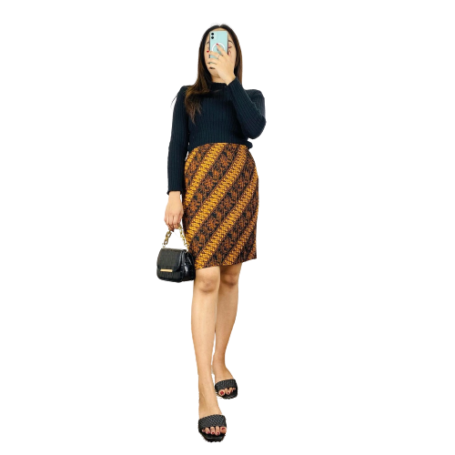 Rok Plisket Batik Pendek