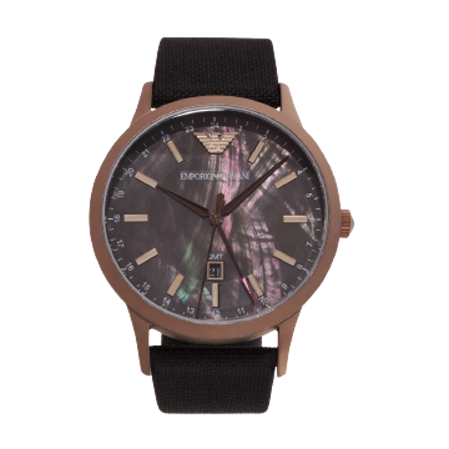 Dual Time Black Fabric Watch AR11414