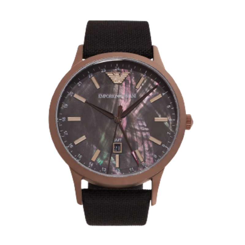 Dual Time Black Fabric Watch 2