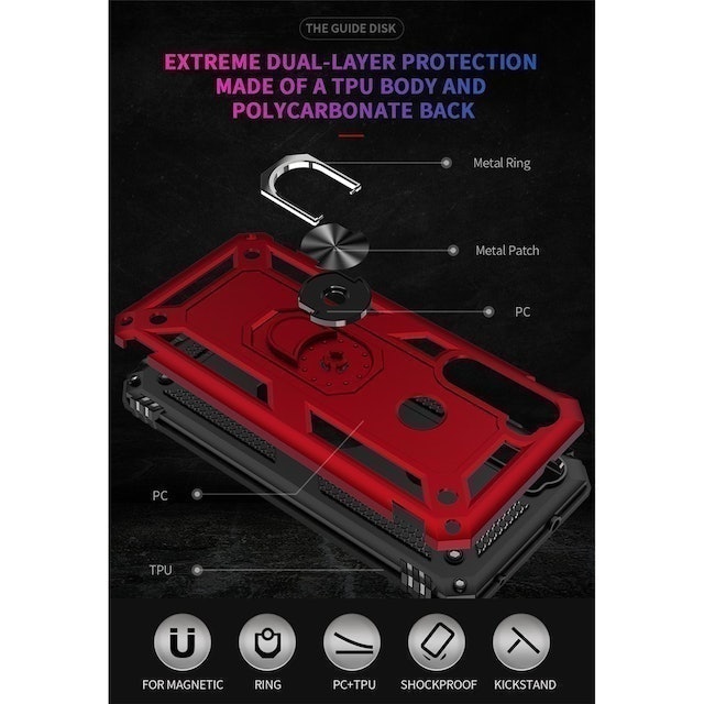  Xiaomi Redmi Note 8 Hardcase Ring Armor Kisckstand Hybrid