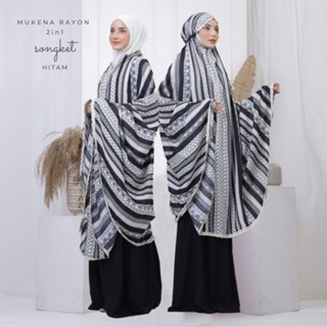 Mukena Dewasa 2 In 1 Songket Salur Batik 1