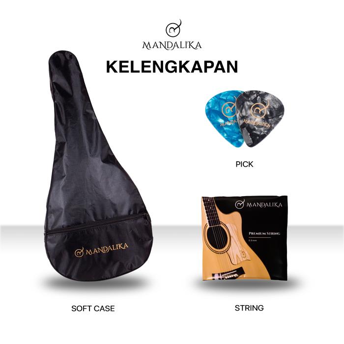 Mandalika Parlor Gitar Akustik 3/4 4