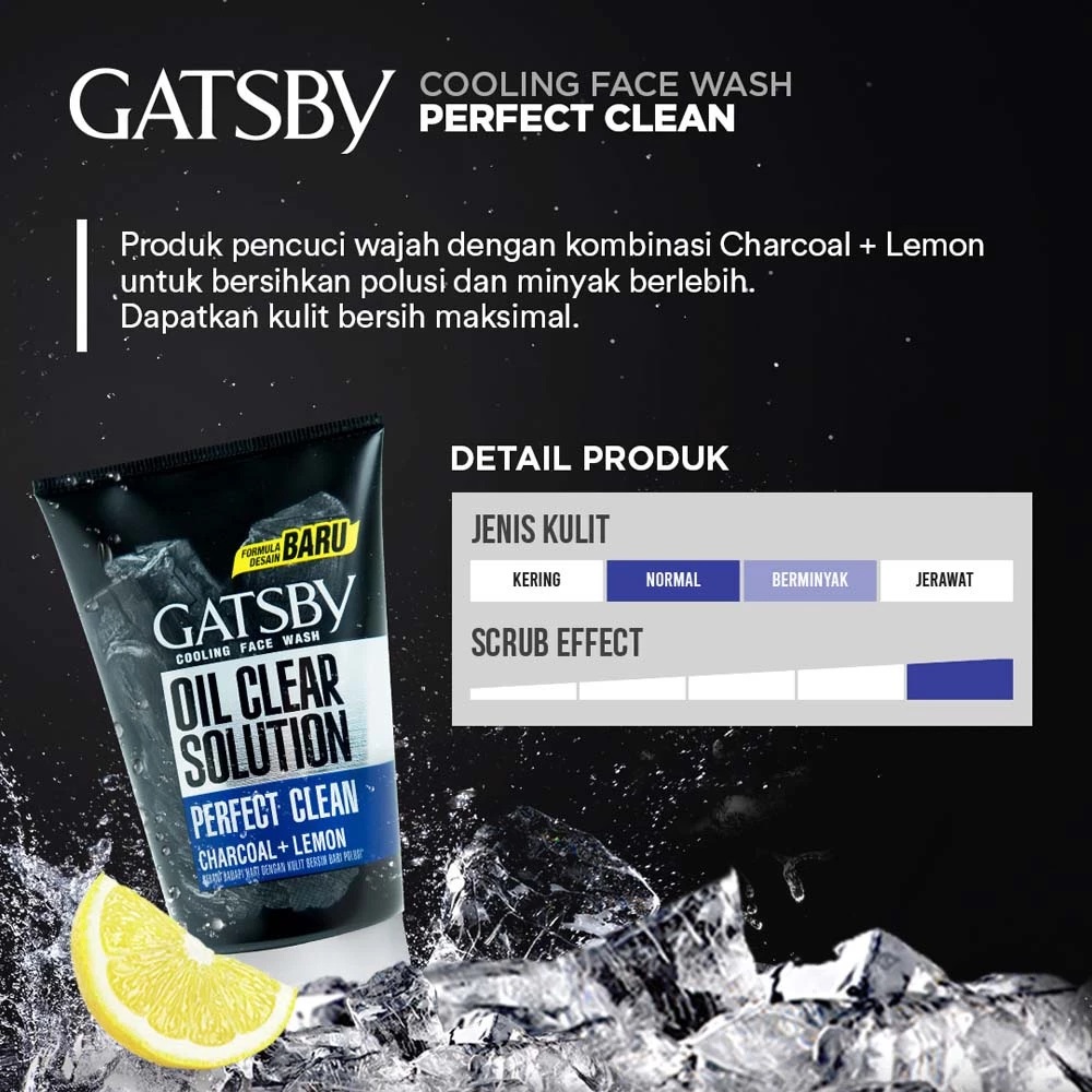 Mandom Indonesia Gatsby Cooling Face Wash Perfect Clean