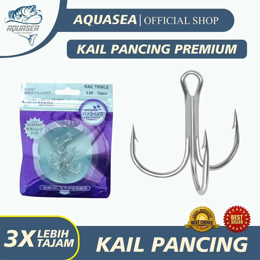 Aquasea Aquasea Hook Kail Pancing Treble Zeus GT