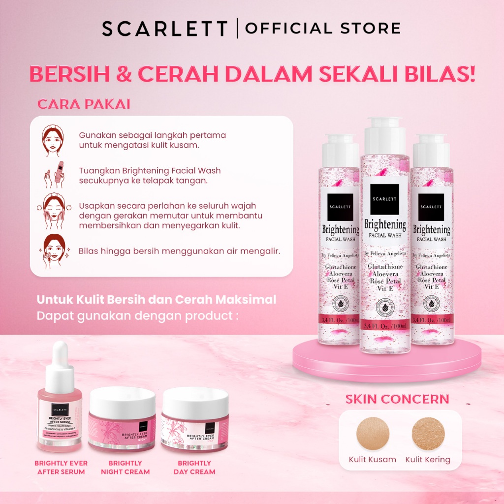 Opto Lingkar Sejahtera Scarlett Whitening Brightening Facial Wash