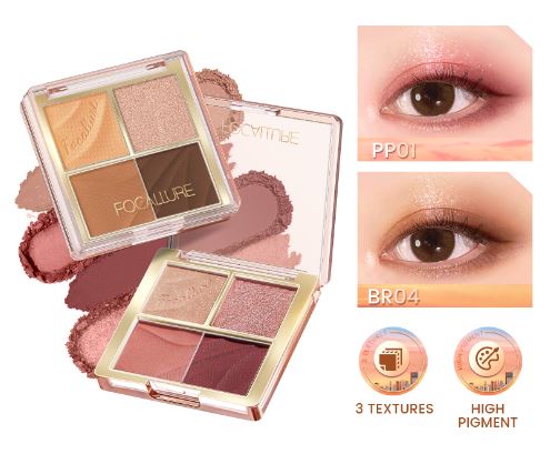 Shimmer Eyeshadow Palette 4 Shades Amber Gold 2