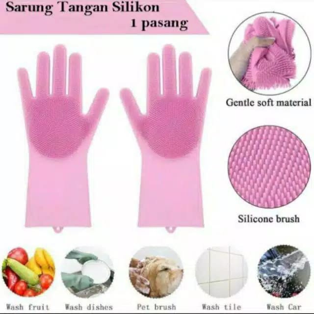  Sarung Tangan Cuci Piring Bulu Korea 