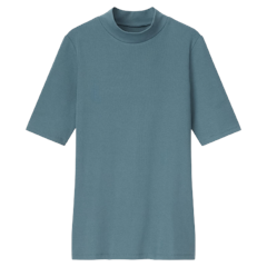 Women T-Shirt Katun Stretch High Neck