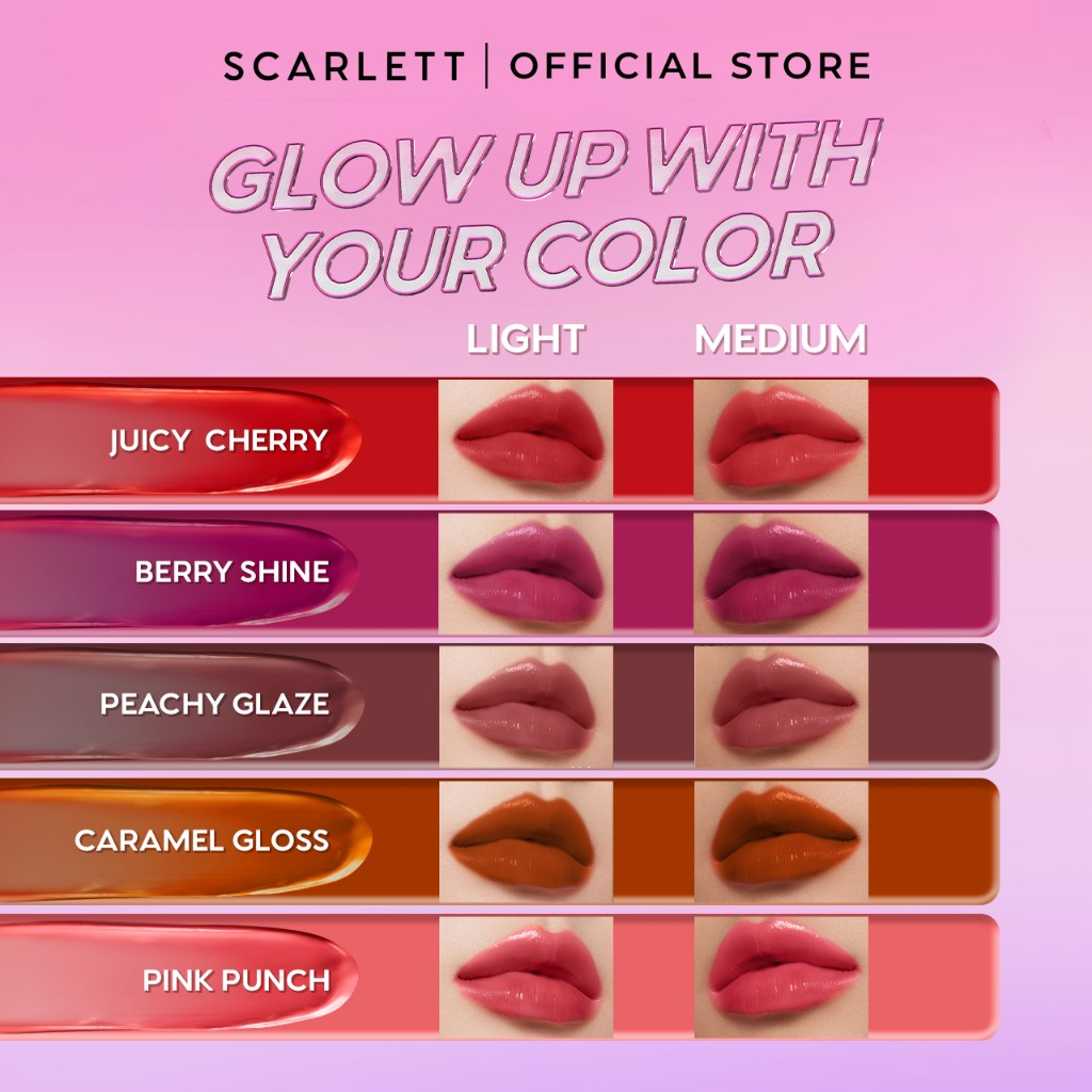 Opto Lingkar Sejahtera Scarlett Whitening Glass Glow Tinted Lip Balm Juicy Cherry