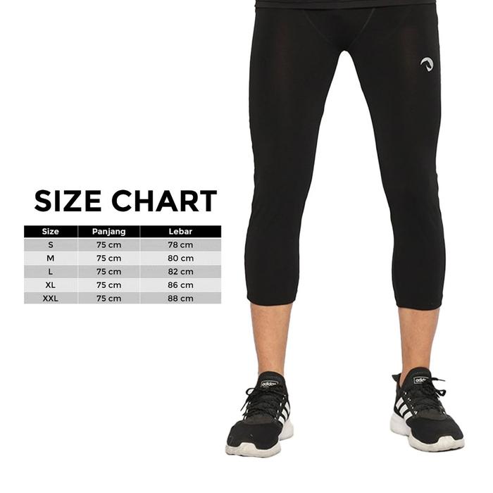 Waldos Sport Apparel WALDOS Celana Legging Pria 3/4 dan 7/8 Maximus Pants