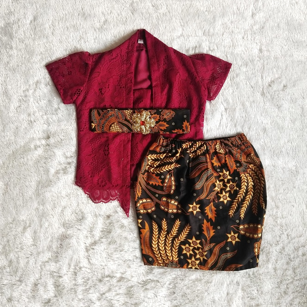 Setelan Kebaya Kutubaru Furing Rok Span Pendek
