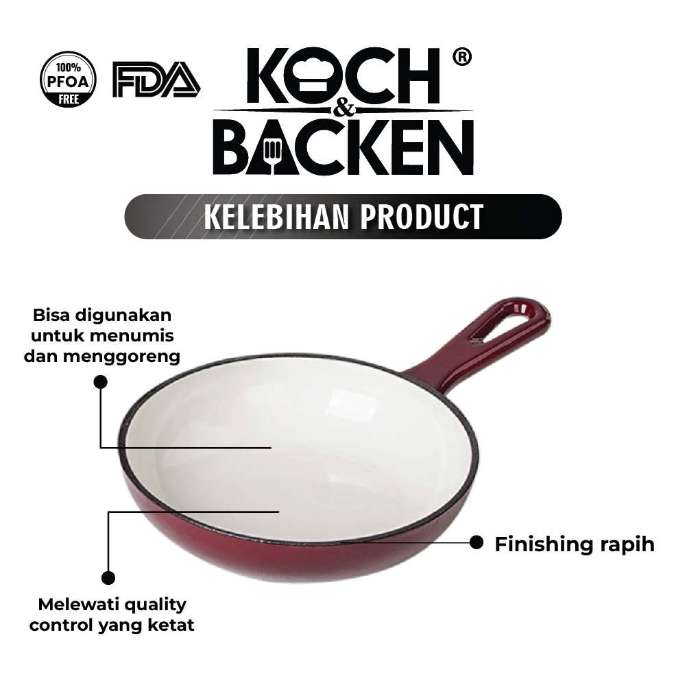 Koch&Backen® Enamel Cast Iron 2in1 Deep Fry Pan 3