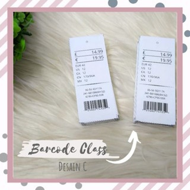 Hang Tag Baju Barcode Class 3