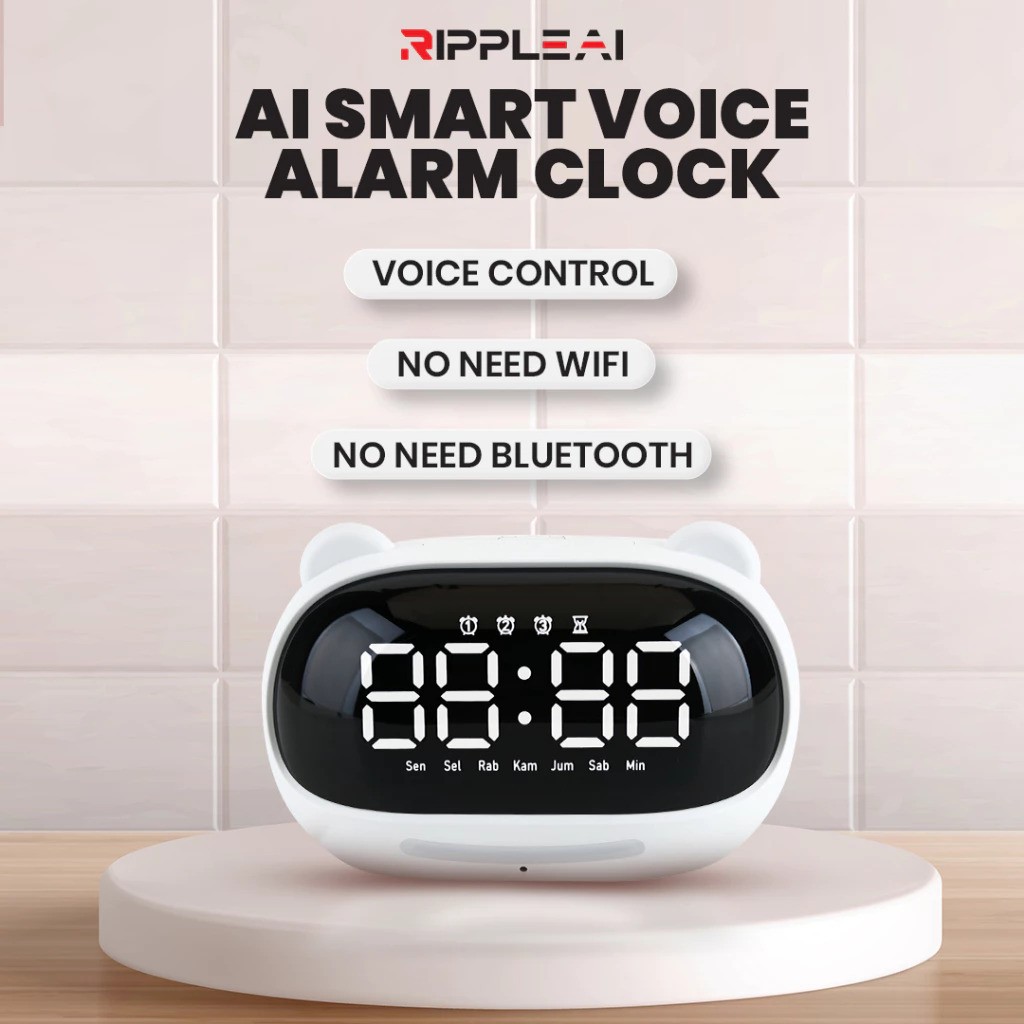 Ripple Digital Indonesia Rippods AI Hello Nuki 2 Smart Voice Alarm Clock