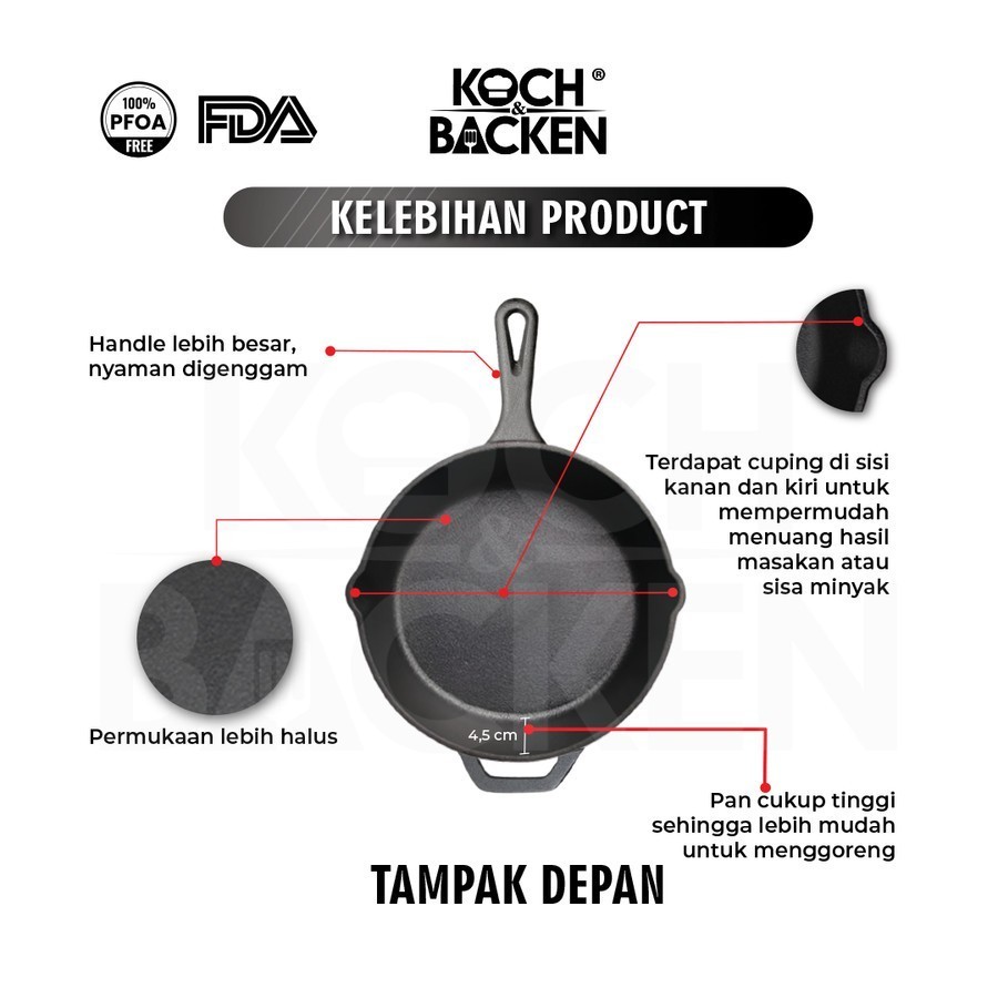 KOCH&BACKEN® Nitriding Cast Iron Skillet Classic 15cm