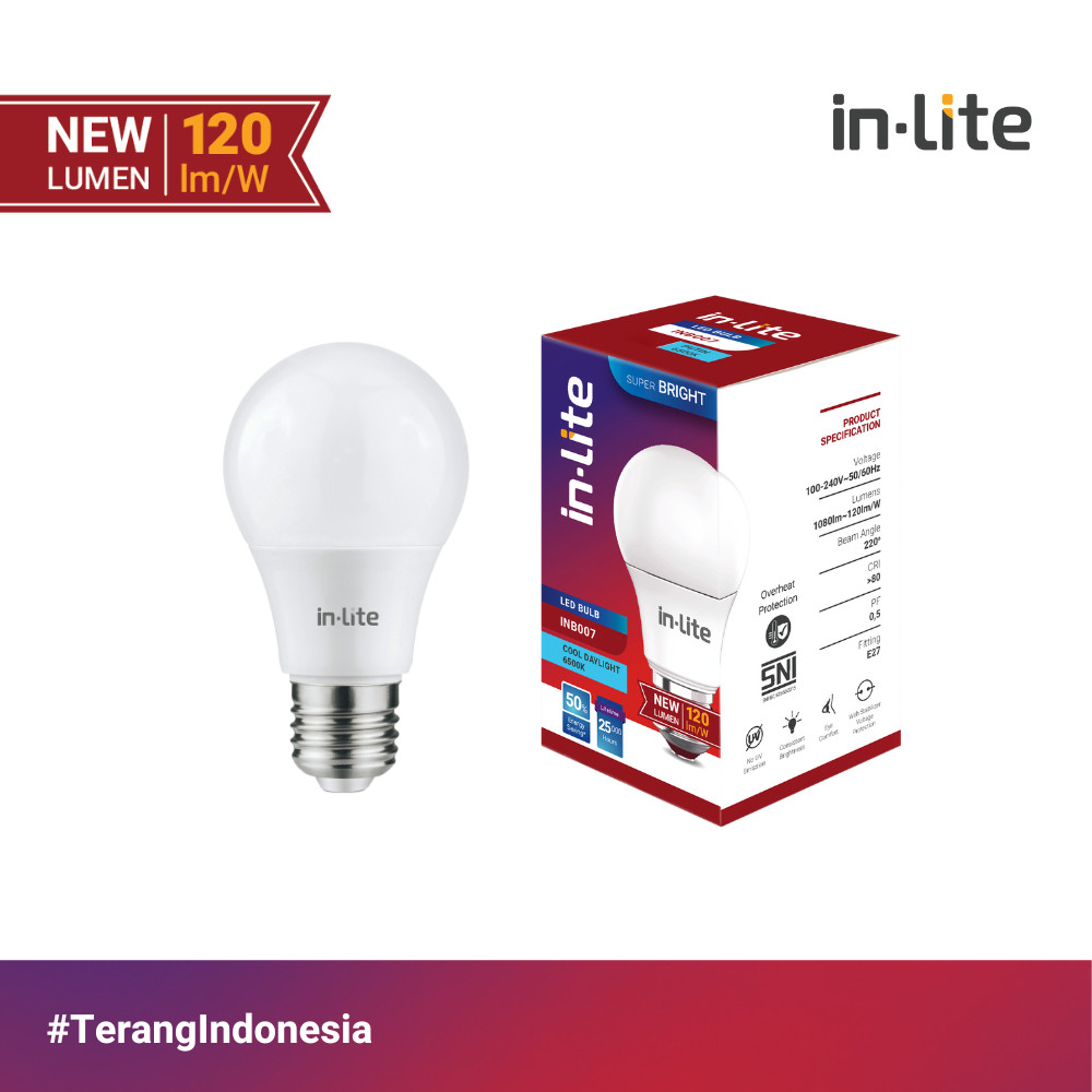 inlite.id InLite Lampu LED Bohlam Value INB007 5W Kuning