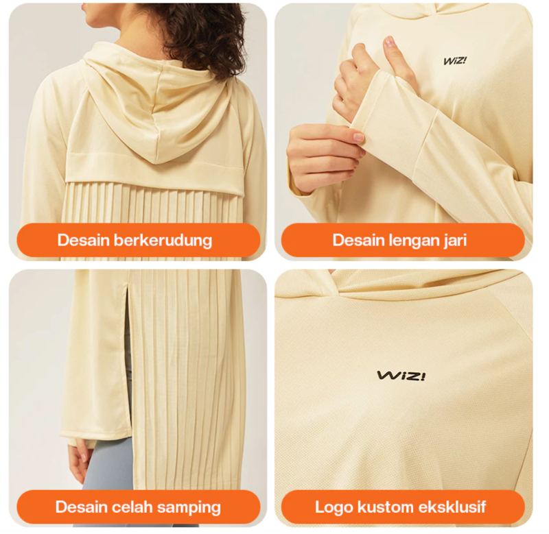 WiZi Atasan Olahraga Wanita Sport Hoodie 3