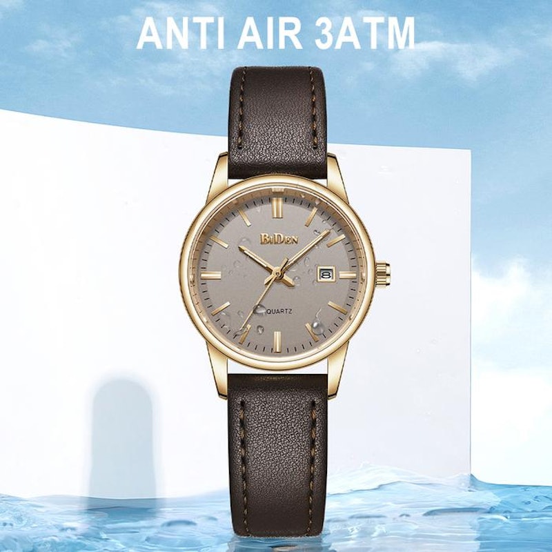 BIDEN Jam Tangan Wanita Klasik Kalender Original Tali Kulit 3