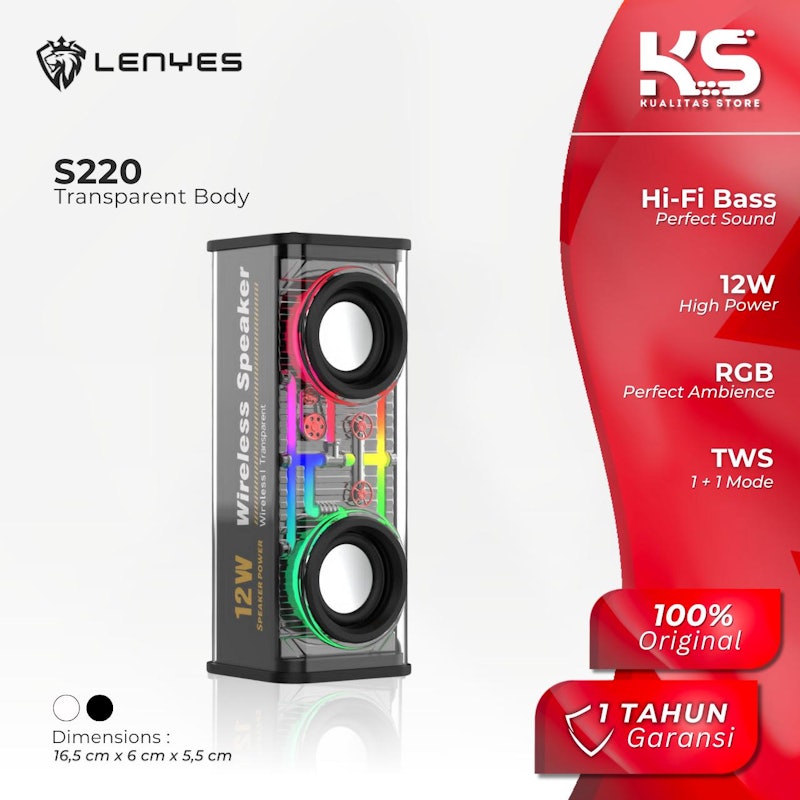 Lenyes Speaker Bluetooth Transparan 4