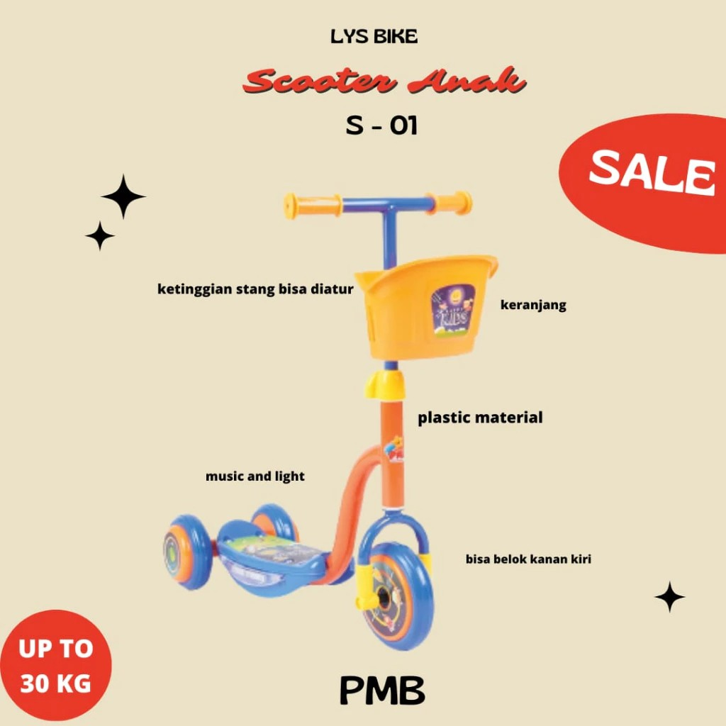 Pangeran Maju Bahagia PMB Scooter Anak Roda 3 S-01