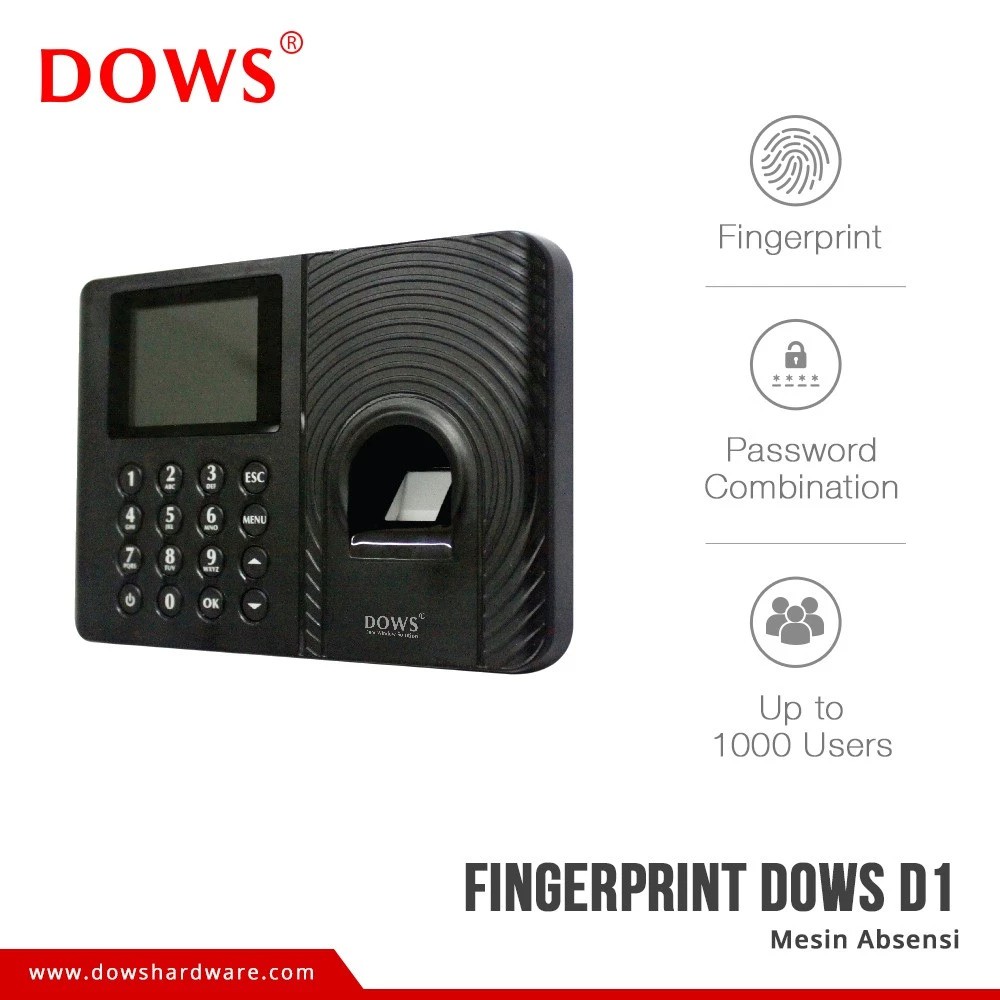 Dows Hardware Dows Mesin Absensi Fingerprint  D1