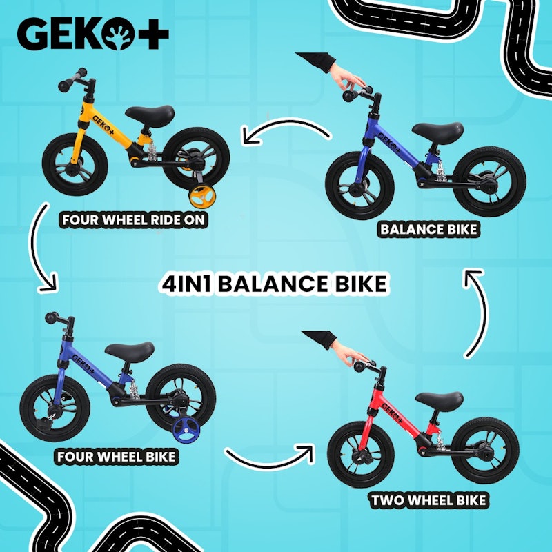 Geko Plus 4 in 1 Kids Balance Bike 12" 3