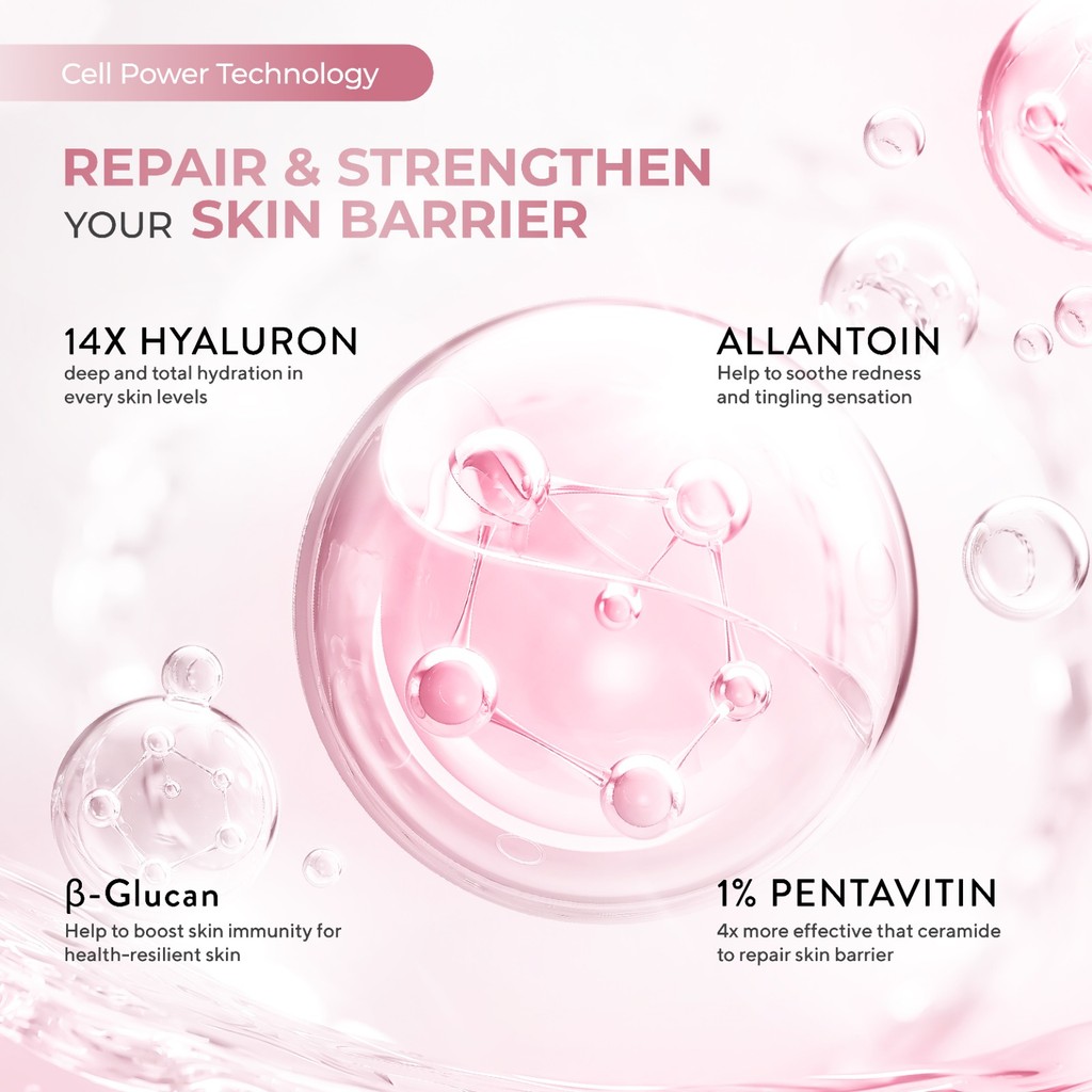 Paragon Technology and Innovation Wardah Hydra Rose 14X Hyaluronic Pentavitin Deep Barrier Repair Serum