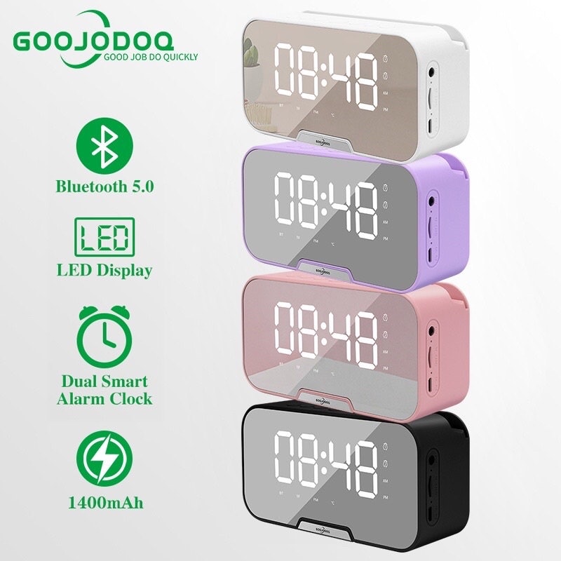 GOOJODOQ LED Display Alarm Clock Smart Speaker 5