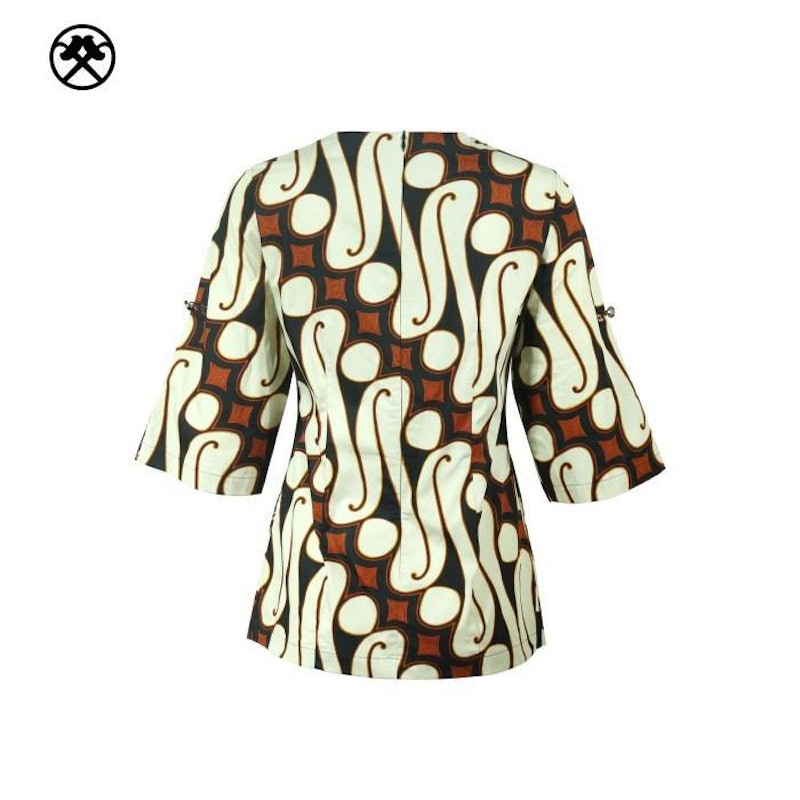 Keris Gallery Blouse Batik Motif Parang Barong Kombinasi Kawung Mustika 3