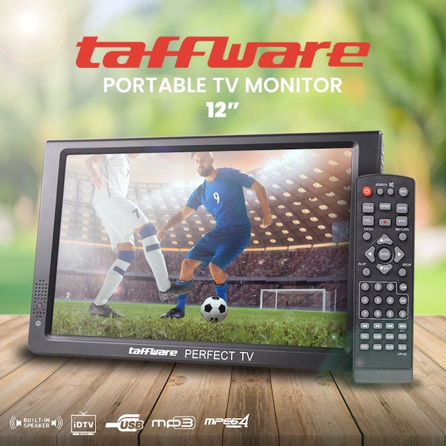taffware Portable TV Monitor 12 Inch DVB-T2 - D12