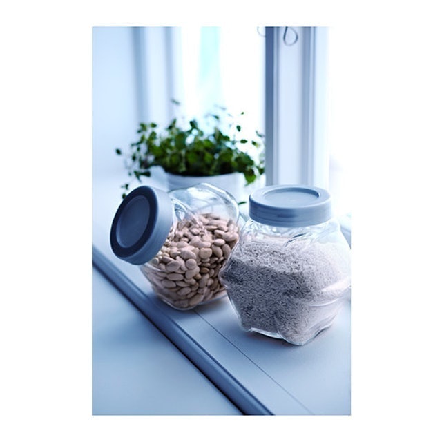 IKEA FÖRVAR - Stoples dengan Penutup Kaca/Warna Aluminium 502.024.87