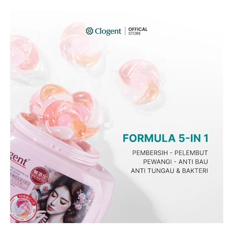 CLOGENT Detergent Kapsul 5in1 Laundry Pods Rose 3