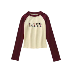 The Monseur Gallery Crop Top Slimfit Snoopy Family Raglan T-shirt