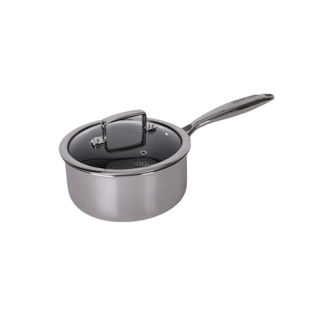 Amercook Sauce Pan Stainless Steel Lid Honey Comb Non-Stick 3-Ply Induction ｜ B130SS-0418B