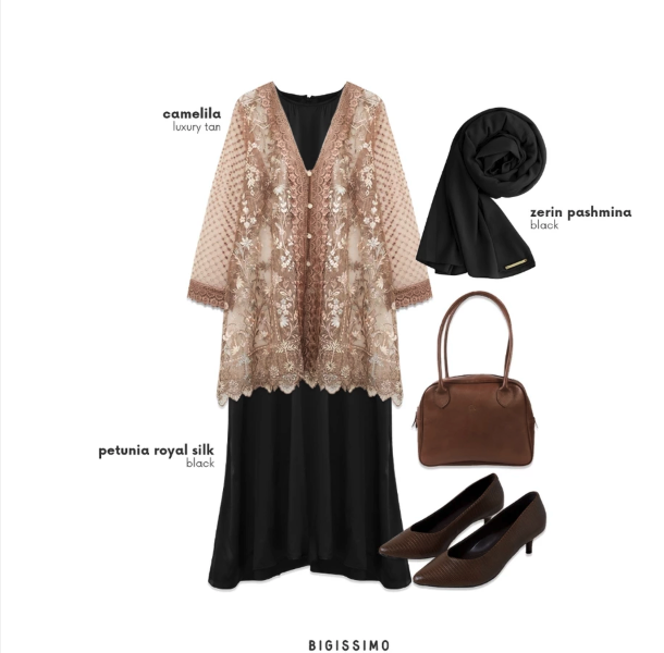 Bigissimo Bigissimo Eid Raya Series Petunia Royal Silk Basic Dress