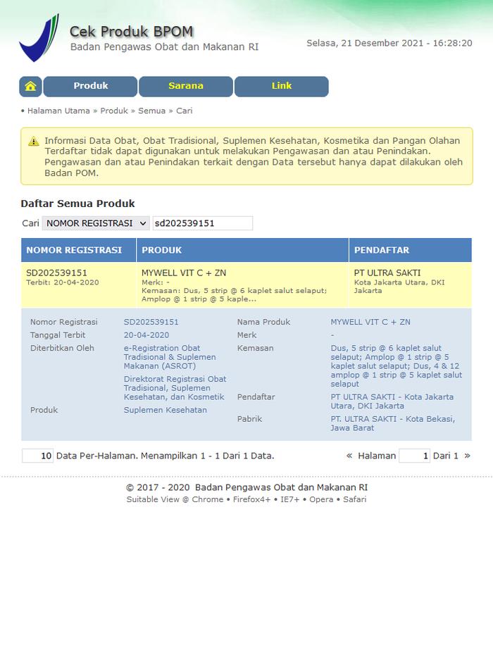 Ultra Sakti Mywell Vit C+Zn